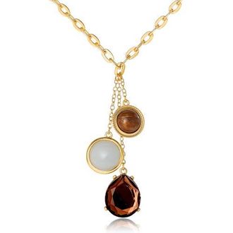 Jessica Simpson Resin Stone Dangle Pendant Necklace for Women, 18+3 Gold-Tone Statement Necklace in Gold Tone at Nordstrom