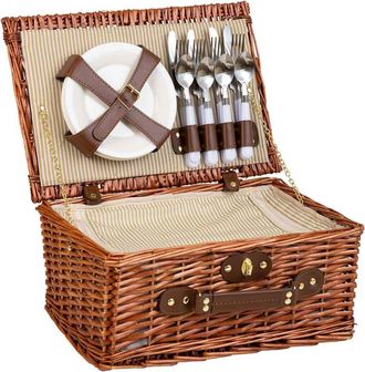 Wanderlust Deco Cesta de picnic 4 servicios marron