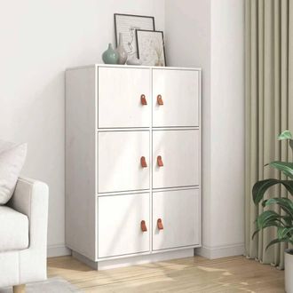Berkfield Home Highboard White 67x40x108.5 cm Solid Wood Pine