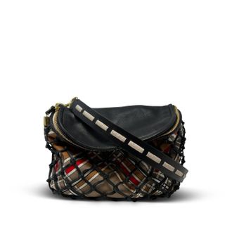 Kempton & Co. Knotted Leather Mini Windbourne Crossbody Bag In Black Multi