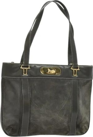 Celine Tweedehands leren handtassen - Dames - Vintage Handtas - Grijs - ONE Size - Leer - Vintage