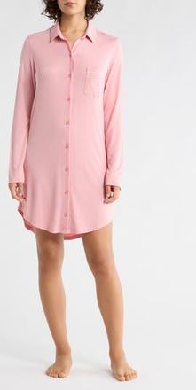 Nordstrom Rack Tranquility Button Front Nightshirt in Pink Beauty Twin Hearts at Nordstrom Rack, Size X-Large