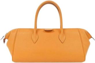 Herm&egrave;s Pre-owned Handbag - Dames - Vintage Handtas - Oranje - ONE Size - Leer - Vintage