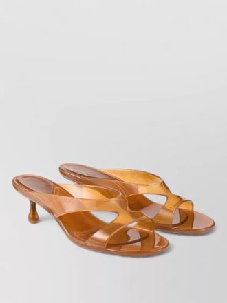 Jimmy Choo London strappy open toe kitten heel mules