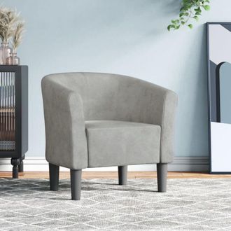 vidaXL Vidaxl - Sill&oacute;n De Terciopelo Gris Claro