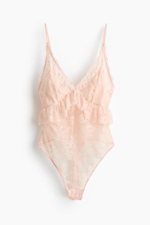 H&M Tangabody mit Spitzenvolants - Orange