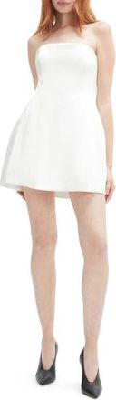 Bardot Karoline Strapless Satin Minidress in Orchid White at Nordstrom, Size 2