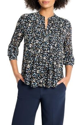 Nic+Zoe Cheetah Pintuck Button-Up Shirt in Black Multi at Nordstrom Rack, Size Xx-Large