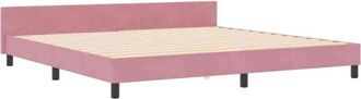 vidaXL Estructura De Cama Con Cabecera Rosa 200 X 200 Cm Terciopelo Vidaxl