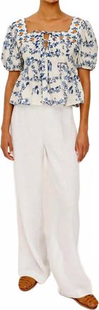 Rails Presley Cropped Fit Peplum Hem Top In Ceramic Floral
