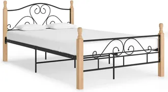 vidaXL Estructura De Cama Sin Colch&oacute;n Metal Negro 120x200 Cm Vidaxl