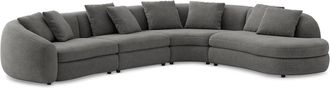 Castlery Fable Extended Chaise Sectional Sofa Right Facing Customized, Dark Grey, Spill Resistant, Ultra Deep Seats for Castlery Sofas