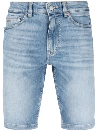 BOSS straight-leg denim shorts - men - Polyester/Elastane/Cotton - 40 - Blue
