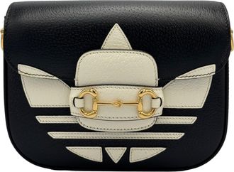 Gucci Womens x Adidas Black Horsebit 1955 Shoulder Bag Leather - One Size