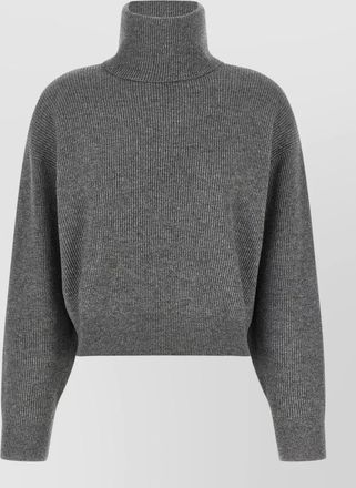 Brunello Cucinelli cashmere english ribbed cropped turtleneck sweater