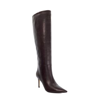Dune London Womens Ladies Serve - Leather Pull On Knee High Boots - Burgundy material_leather1 - Size UK 5
