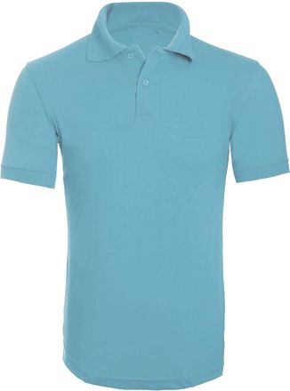 Generic Mens Plain Casual Short Sleeve Polo T Shirt Casual Work Wear Top (Sky Blue, XXL)