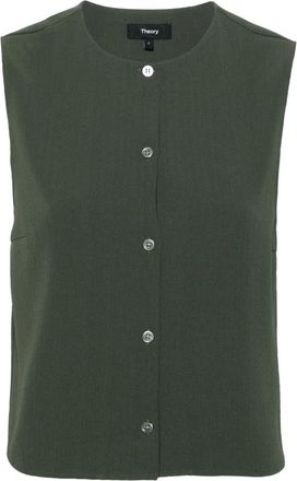 Theory SL BD Shell - Dames - Tops zonder mouwen - Groen - L - Tops