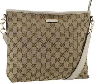 Gucci Pre-owned Cross Body Bags, female, Beige, Size: ONE SIZE Pre-owned Vintage GG Canvas Shoulder Bag