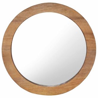 vidaXL Espejo De Pared Redondo Teca 60 Cm Vidaxl