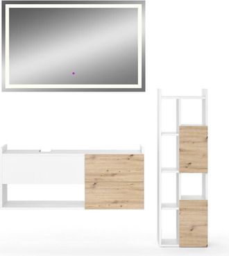 Vicco Set di mobili da bagno Alf, Bianco, 3 parti