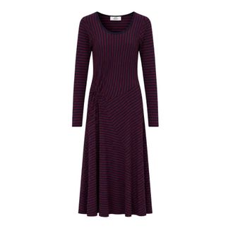 Mads Norgaard Severa Jurk Streep - Dames - Casual kleedjes - Blauw - S - Kleedjes