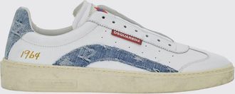 Dsquared2 Sneakers low top in pelle e denim con design bicolore