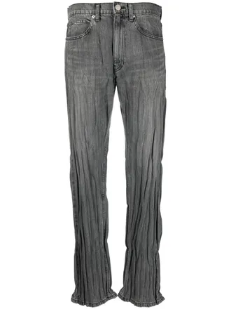 Martine Rose Jeans met gekreukt detail - Grijs