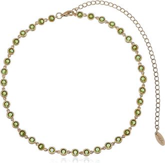 Ettika Cubic Zirconia Bezel Necklace in Green at Nordstrom