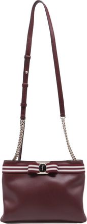 Ferragamo Ferragamo Vara Bow Shoulder Bag in Red Leather
