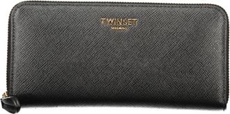Twinset Ritsportemonnee - Dames - Portefeuilles - Zwart - ONE Size - Leer - Accessoires