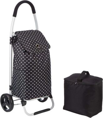 KitchenCraft Carrello spesa pieghevole su ruote con borsa termica rimovibile per alimenti surgelati, in metallo robusto e poliestere resistente alla pioggia, 45 x