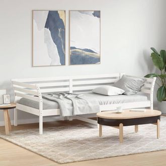 vidaXL Sof&aacute; Cama Sin Colch&oacute;n Madera Maciza De Pino Blanco 80x200 Cm Vidaxl