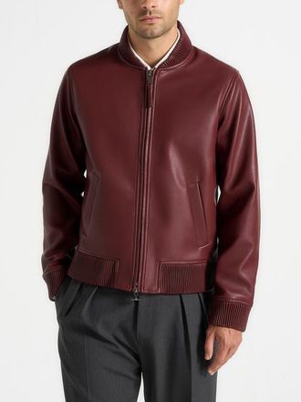 Mani&egrave;re De Voir Arman Faux Leather Bomber in Wine Red at Nordstrom, Size Small
