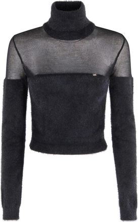 Elisabetta Franchi Turtleneck Top - Dames - Coltruien - Zwart - M - Katoen - Truien & Vesten