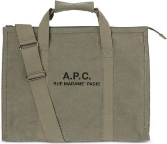 A.P.C. Recuperatie Gym Bag - Heren - Shoppers - Groen - ONE Size - Katoen - Tassen