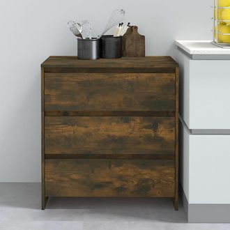 vidaXL Vidaxl - Aparador Madera Contrachapada Color Roble Ahumado 70x41x75 Cm