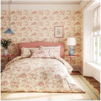 Sanderson Options Aesops Fables Duvet Cover Set Super King Size French Rose