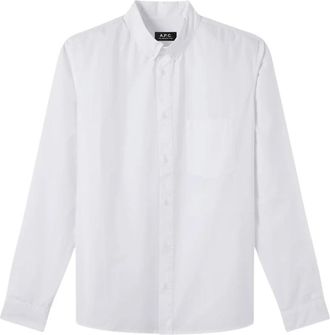A.P.C. Witte casual katoenen overhemd met knopen - Heren - Casual Overhemden - Wit - S - Katoen - Overhemden