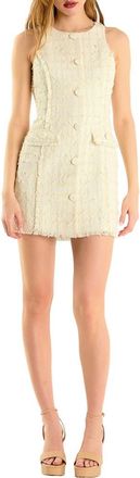 endless rose Fringe Tweed Minidress in Ivory at Nordstrom, Size X-Small
