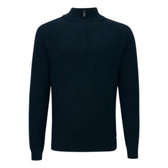 Gentiluomo Turtle Zip LS - Knitwear - Hombre - Azul - 2XL