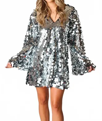 BuddyLove Disco Dress In Silver