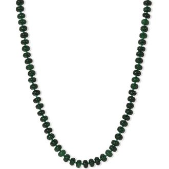 Adina Reyter Evergreen Dyed Jade Beaded Necklace in Yellow Gold at Nordstrom, Size 16