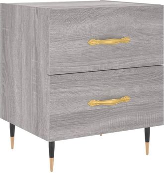 vidaXL Vidaxl - Mesita de noche madera de ingeniería gris Sonoma 40x35x47,5 cm