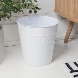 Happimess Axel Modern Minimalist Hammered Steel Waste Bin