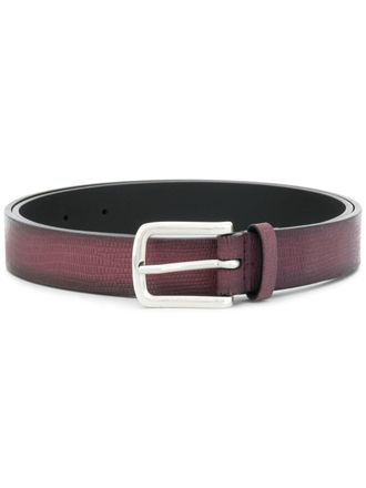 Orciani snakeskin embossed buckle belt - Red