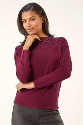 Roman Diamante Long Sleeve Jumper