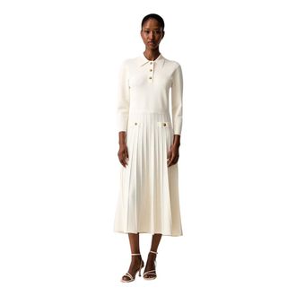 Michael Kors Polo gebreide jurk - Dames - Jurken - Beige - Maat: M Nylon