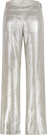 Max Mara Womens Wide-Leg Trousers Malika Linen Silver