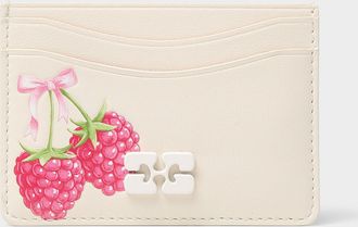 Ganni Womens Bou raspberries card holder